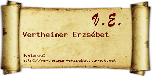 Vertheimer Erzsébet névjegykártya